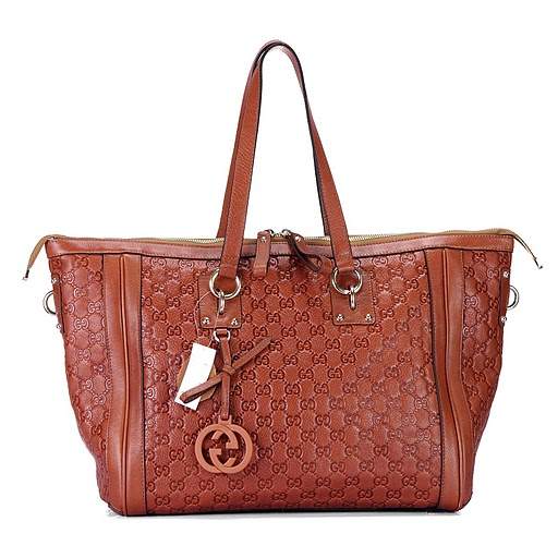 1:1 Gucci 247280 Gucci Charm Large Top Bags-Brown Guccissima Leather - Click Image to Close